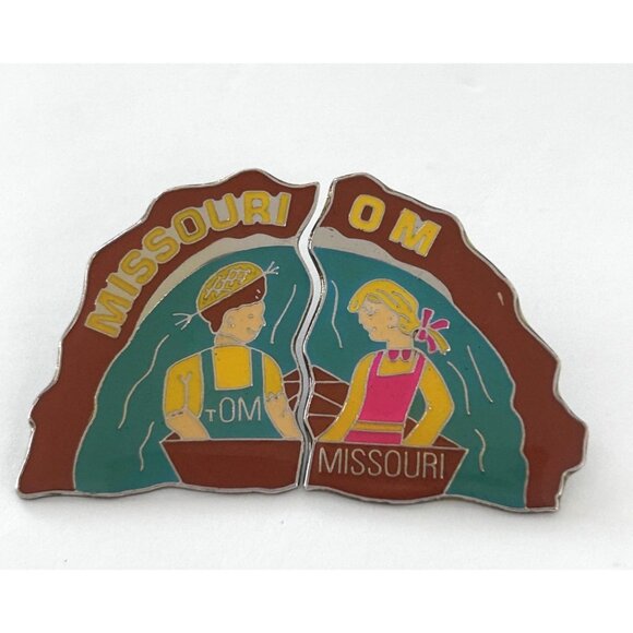Vintage Odyssey of the Mind Missouri Tom Pin 2 Set OM OotM - Picture 1 of 3